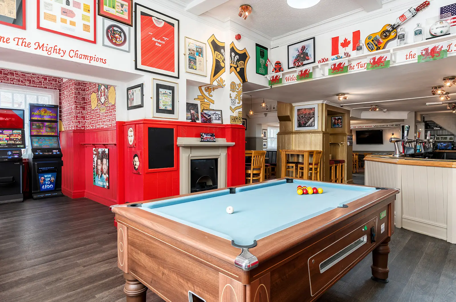 Inside Turf Pool Table